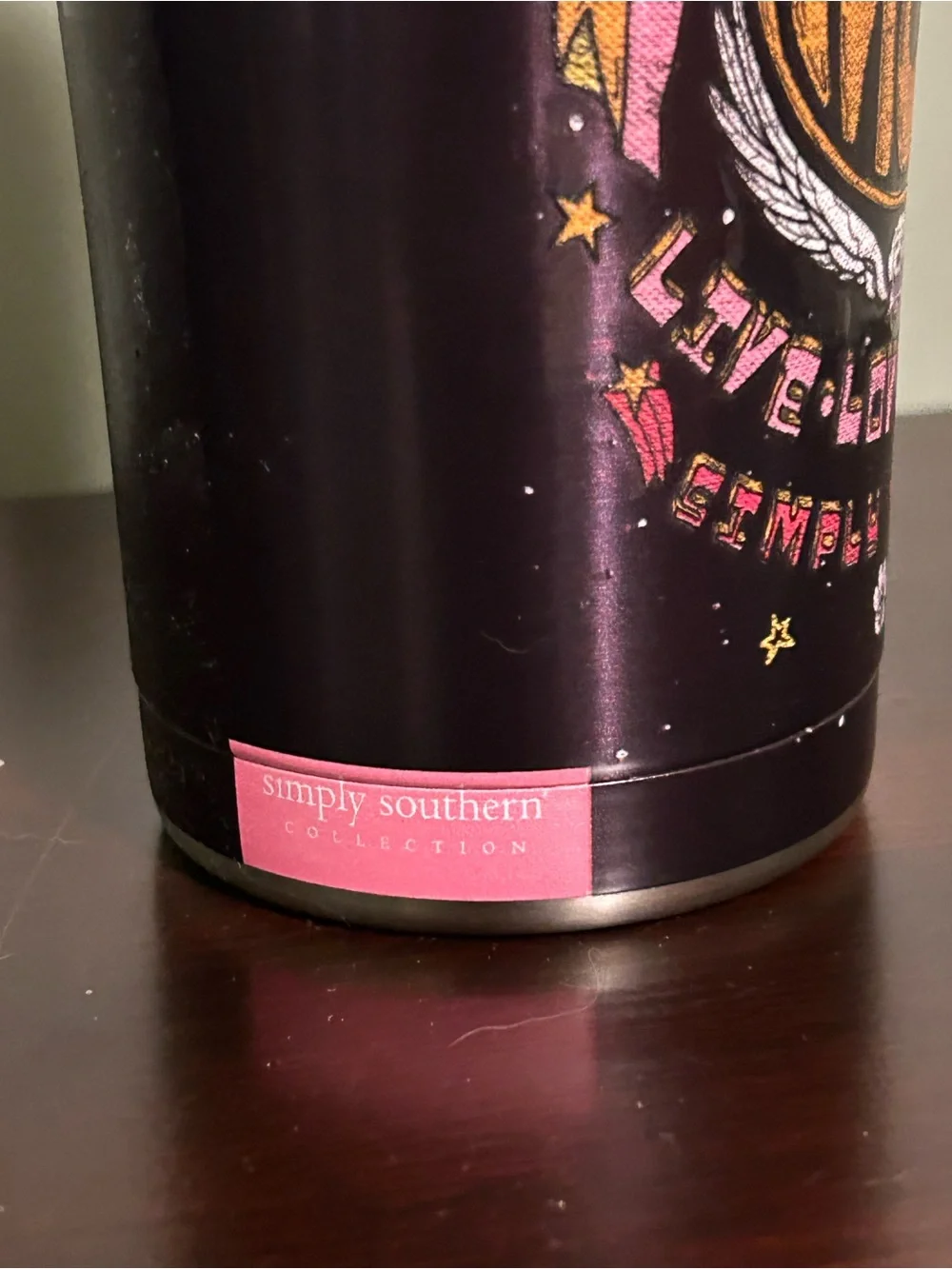 Simply Southern Dog Mom Tumbler - Black, Pink & Gold